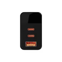 Φορτιστής LCD με USB + 2x USB-C PD 65W GaN BLOW μαύρος