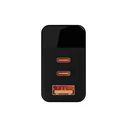 Φορτιστής LCD με USB + 2x USB-C PD 65W GaN BLOW μαύρος
