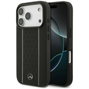 Mercedes Leather Star Pattern Stripes MagSafe Apple iPhone 17 Pro black
