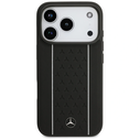 Mercedes Leather Star Pattern Stripes MagSafe Apple iPhone 17 Pro black
