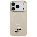 Karl Lagerfeld Karl & Choupette Pins MagSafe Apple iPhone 17 Pro beige