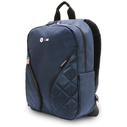 BMW Backpack Nylon Pockets & Metal Logo 16" navy blue