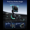ESR OmniLock Cryoboost Magnetic MagSafe Vent Car Mount Wireless Charger Qi2.2 25W Black