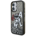 Karl Lagerfeld Liquid Glitter Choupette Logo Apple iPhone 16 black