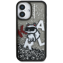 Karl Lagerfeld Liquid Glitter Choupette Logo Apple iPhone 16 black