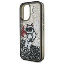 Karl Lagerfeld Liquid Glitter Choupette Logo Apple iPhone 16 black