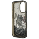 Karl Lagerfeld Liquid Glitter Choupette Logo Apple iPhone 16 black