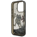 Karl Lagerfeld Liquid Glitter Choupette Logo Apple iPhone 16 Pro black