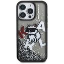 Karl Lagerfeld Liquid Glitter Choupette Logo Apple iPhone 16 Pro Max black