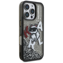 Karl Lagerfeld Liquid Glitter Choupette Logo Apple iPhone 16 Pro Max black