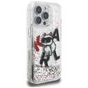 Karl Lagerfeld Liquid Glitter Choupette Logo Apple iPhone 16 Pro clear