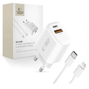Tech-Protect NNC45W-GAN USB-A, USB-C Network Charger PD 45W / QC3.0 + USB-C / Lightning Cable White