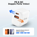 Tech-Protect NNC45W-GAN USB-A, USB-C Network Charger PD 45W / QC3.0 + USB-C / Lightning Cable White