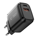 Tech-Protect NCA45W-GAN USB-A, USB-C Network Charger PD 45W / QC3.0 Black