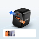 Tech-Protect NCA45W-GAN USB-A, USB-C Network Charger PD 45W / QC3.0 + USB-C Cable Black