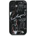 Karl Lagerfeld Grained Pattern & Logo MagSafe Apple iPhone 16 black
