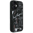Karl Lagerfeld Grained Pattern & Logo MagSafe Apple iPhone 16 black