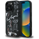 Karl Lagerfeld Grained Pattern & Logo MagSafe Apple iPhone 16 Pro black