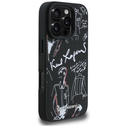Karl Lagerfeld Grained Pattern & Logo MagSafe Apple iPhone 16 Pro black