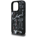 Karl Lagerfeld Grained Pattern & Logo MagSafe Apple iPhone 16 Pro black