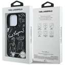 Karl Lagerfeld Grained Pattern & Logo MagSafe Apple iPhone 16 Pro black