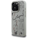 Karl Lagerfeld Grained Pattern & Logo MagSafe Apple iPhone 16 Pro Max gray