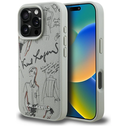 Karl Lagerfeld Grained Pattern & Logo MagSafe Apple iPhone 16 Pro gray