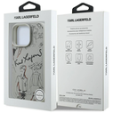 Karl Lagerfeld Grained Pattern & Logo MagSafe Apple iPhone 16 Pro gray