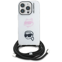 Karl Lagerfeld IML Crossbody Karl&Choupette Head Apple iPhone 16 Pro white