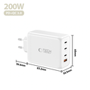 Tech-Protect NC200W-GAN 4-port Network Charger PD 200W / QC3.0 White