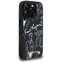 Karl Lagerfeld Grained Pattern & Logo MagSafe Apple iPhone 16 Pro Max black