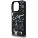 Karl Lagerfeld Grained Pattern & Logo MagSafe Apple iPhone 16 Pro Max black