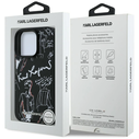 Karl Lagerfeld Grained Pattern & Logo MagSafe Apple iPhone 16 Pro Max black