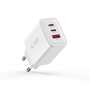 Wall charger Tech-Protect NCA65W-GAN USB-A, 2xUSB-C Network Charger PD 65W / QC3.0 White