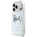 Karl Lagerfeld Liquid Glitter Karl Script Logo MagSafe Apple iPhone 17 Pro clear