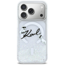 Karl Lagerfeld Liquid Glitter Karl Script Logo MagSafe Apple iPhone 17 Pro clear