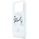 Karl Lagerfeld Liquid Glitter Karl Script Logo MagSafe Apple iPhone 17 Pro clear