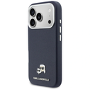Karl Lagerfeld Karl & Choupette Head Pins Saffiano MagSafe Apple iPhone 17 Pro blue