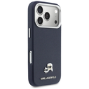 Karl Lagerfeld Karl & Choupette Head Pins Saffiano MagSafe Apple iPhone 17 Pro blue
