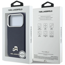 Karl Lagerfeld Karl & Choupette Head Pins Saffiano MagSafe Apple iPhone 17 Pro blue
