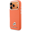 Karl Lagerfeld Karl & Choupette Head Pins Saffiano MagSafe Apple iPhone 17 Pro orange