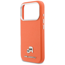 Karl Lagerfeld Karl & Choupette Head Pins Saffiano MagSafe Apple iPhone 17 Pro orange