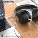 Καλώδιo 3,5mm Lamtech AUDIOCABLE BRAIDED 1m to 3.5mm SILVER