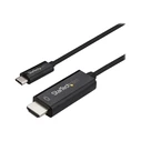 Καλώδιο HDMI StarTech 6ft (2m) C to HDMI 4K 60Hz Type C 2.0 Video Thunderbolt 3 Compatible, Laptop to HDMI Monitor/Display, DP 1.2 Alt Mode HBR2, Black - 4K