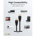 Goobay HDMI 2.0 Premium High Speed 4K 60Hz HDR Cable HDMI male - HDMI male 3m Μαύρο 80104