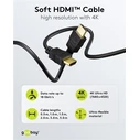 Goobay HDMI 2.0 Premium High Speed 4K 60Hz HDR Cable HDMI male - HDMI male 5m Μαύρο 80105