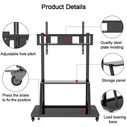 Techly 105575 (ICA-TR30) Mobile TV Floor Stand for LED/LCD/PDP 55-100", 150 kg, with AV Shelf