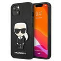 [CR] Karl Lagerfeld KLHCP13SOKPK Case for Apple iPhone 13 mini black hardcase Saffiano Ikonik Karl's Patch