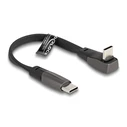 Καλώδιο Usb-C Delock 80750 60w Flat Γωνιακό 480 Mbps 14cm Μαύρο