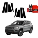 GrizzGlass BodyShield Black pillar film for Jeep Compass (2020-2024) [8in1]